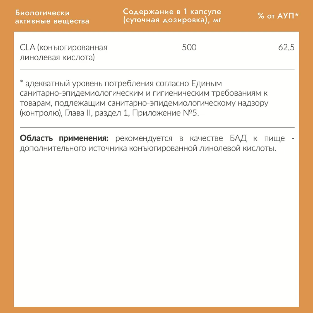 Cybermass CLA (Конъюгированная линолевая кислота), для похудения