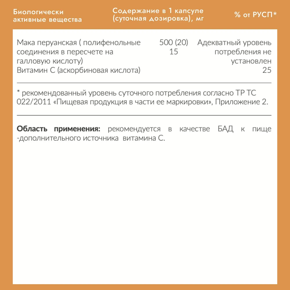Cybermass MACA (Мака перуанская), для мужчин, потенции, энергии и либидо