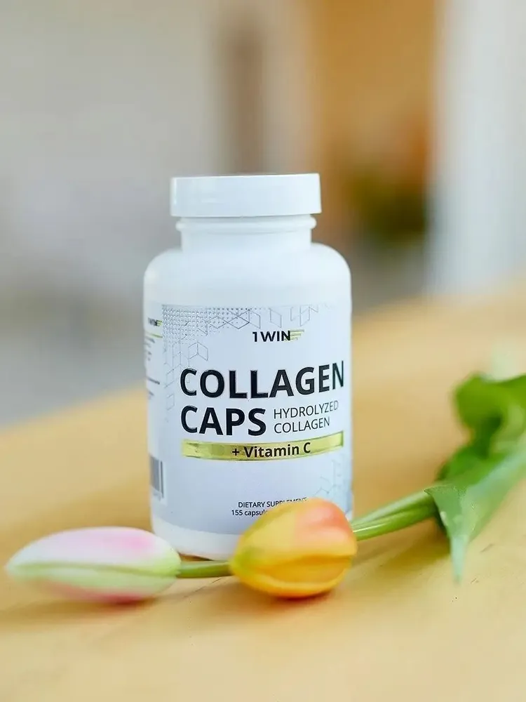 1Win Коллаген говяжий гидролизованный с витамином С, для связок и суставов, 155 шт.