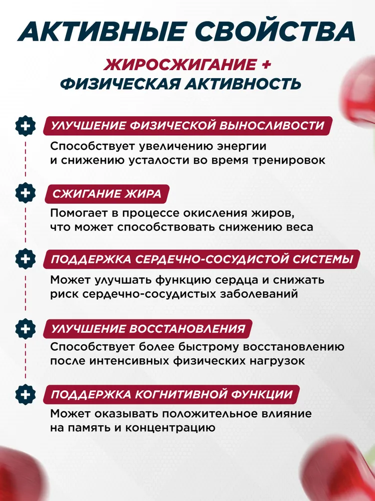 Primekraft L-carnitine L-tartrate со вкусом Дикая вишня, 200 г / 160 порций