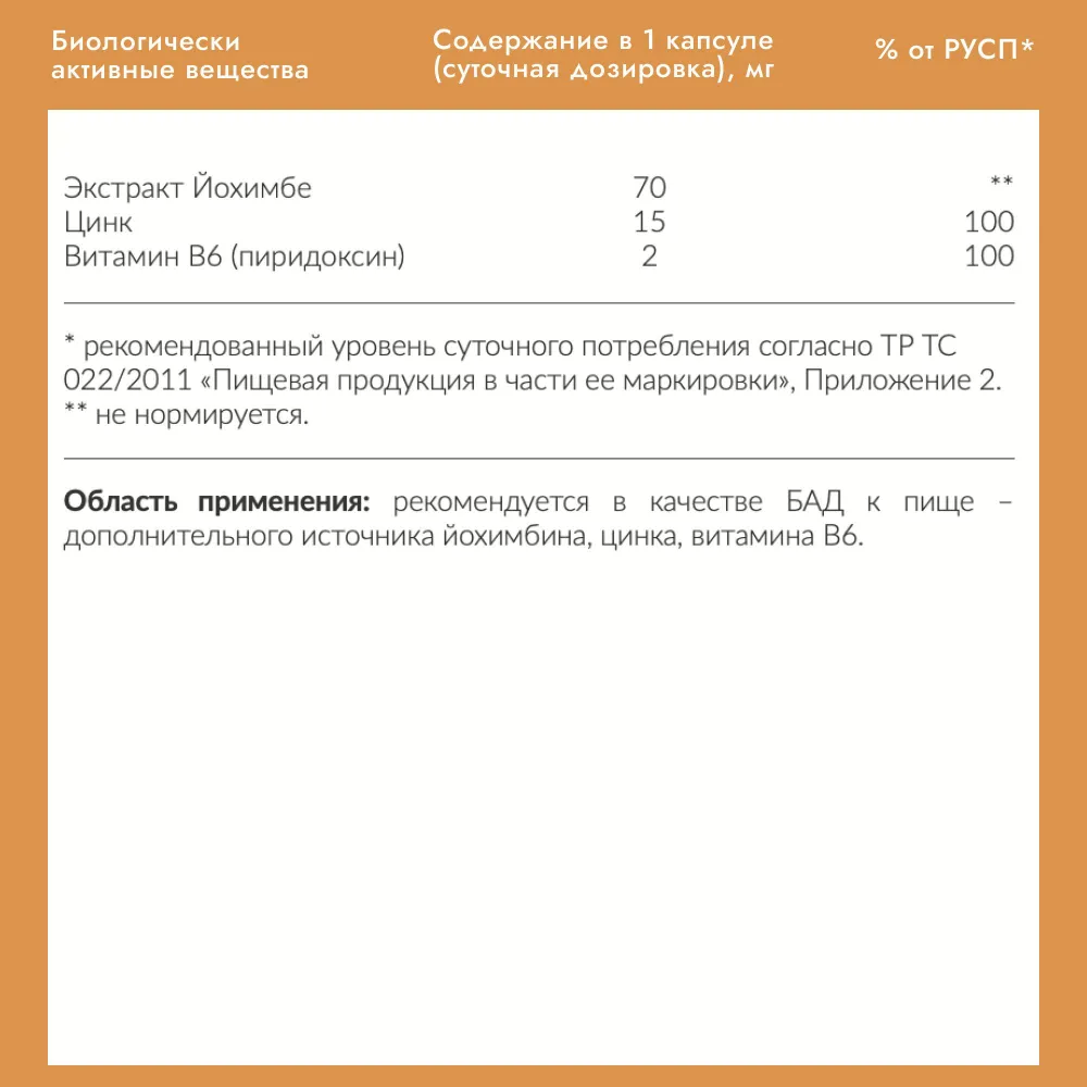 Cybermass Yohimbe+, Йохимбе для повышения сексуальной активности